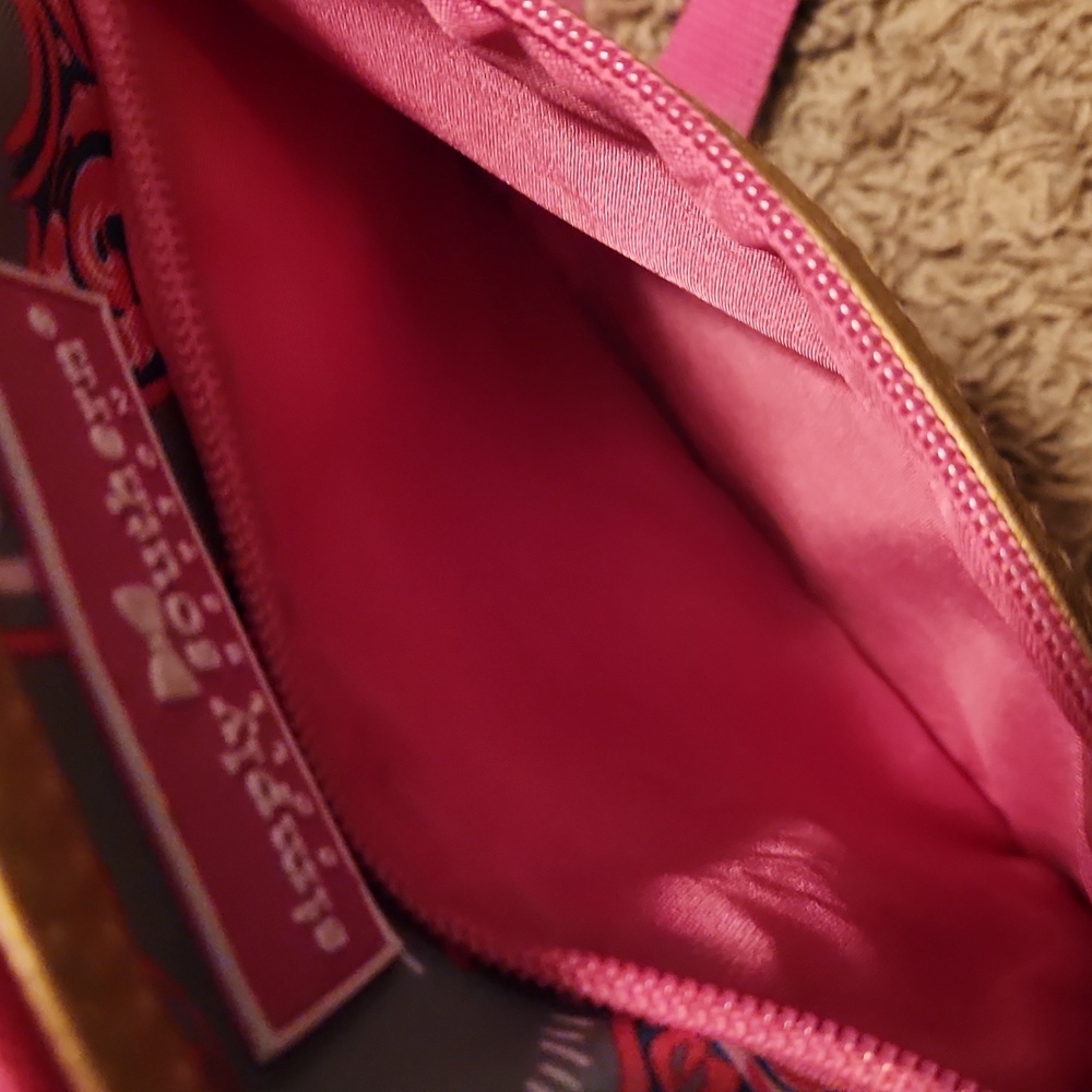 Simply Southern Pink and Gray Elephant Print Crossbody Bag with Gold Accents - Picture 6 of 9